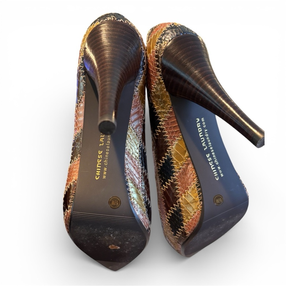 Chinese Laundry "Ready" Patchwork Snakeskin Platf… - image 4